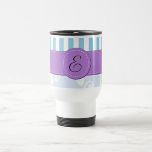 Caneca Térmica Monograma - Damasco, Ornamentos, Roios - Branco Az
