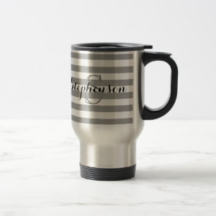 Caneca Térmica Monograma de Cinzas personalizadas/Nome de prata