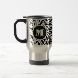 Caneca Térmica Monograma de Impressão de Zebra Chic