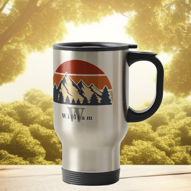 Caneca Térmica Monograma de Montanha Sunset (Criador carregado)