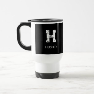 CANECA TÉRMICA MONOGRAMA DE UMA LETRA BRANCO MINIMALISTA NOME PRE