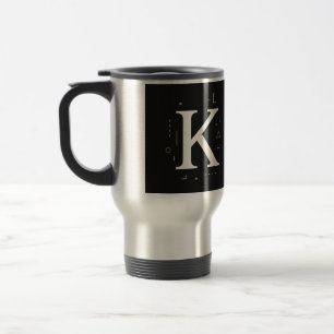 Caneca Térmica Monograma Elegante K Mug - Taça Personalizada de C
