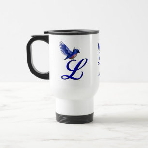 Caneca Térmica Monograma Inicial Bluebird L Elegante Personalizad