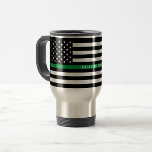 Caneca Térmica Monograma militar da bandeira da Linha Verde fina