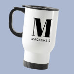 Caneca Térmica Monograma Nome inicial Simples<br><div class="desc">Design de nome inicial minimalista da tipografia moderna que pode ser mudado para personalizar.</div>