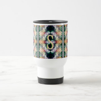Caneca Térmica Monograma Personalizado Inicial Nome Peônia Arte
