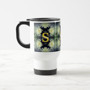 Caneca Térmica Monograma Personalizado Seu Nome Inicial Flor de L