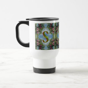 Caneca Térmica Monograma Personalizado Seu Nome Inicial Maçãs Ver