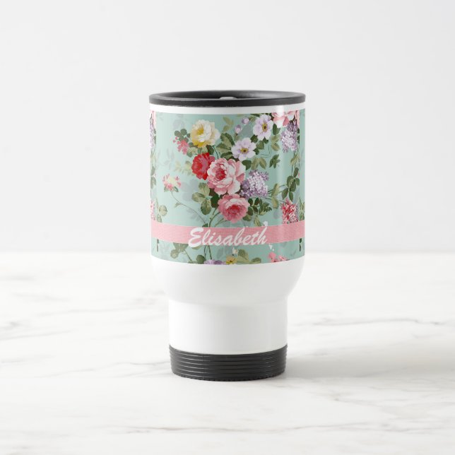 Caneca Térmica Monograma rosa vermelha feminino elegante dos (Centro)