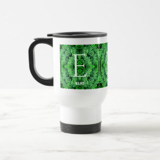 Caneca Térmica Monograma Seus Fetos Verdes Iniciais Personalizado