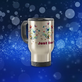 Caneca Térmica Monograma Simples Floral De Aquarela