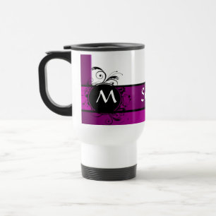 Caneca Térmica Monogrammed roxo e branco