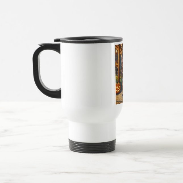 Caneca Térmica Monstro do Halloween Jack-o-Lantern & Garota Vixen (Esquerda)