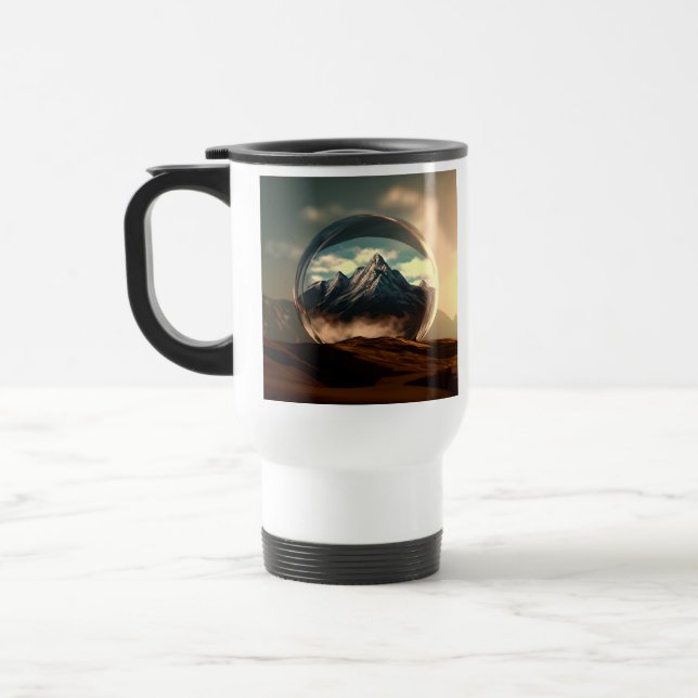Caneca Térmica Montanhas em um globo de bolhas (Esquerda)