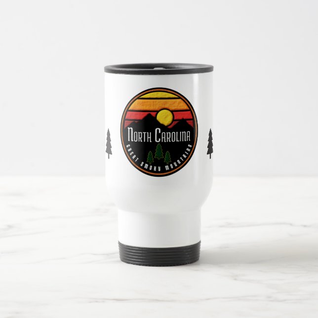 Caneca Térmica Montanhas enfumaçados da Carolina do Norte (Centro)