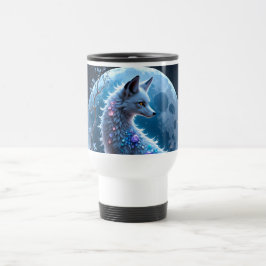 Caneca Térmica Moonlit Crystal Fox – Guardian of Silent Dreams. 