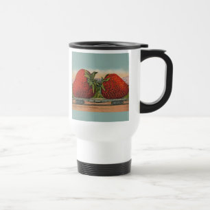 Caneca Térmica Morangos Gigante Antigo Fruta Diversão