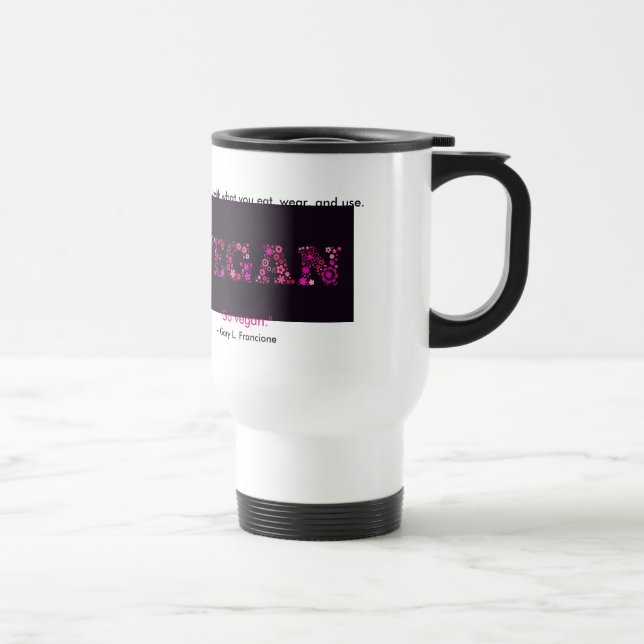 Caneca Térmica Mosaico da flor do "Vegan" - & citações (Direita)