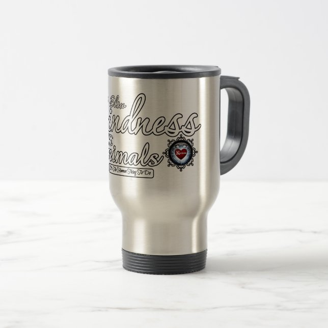 Caneca Térmica Mostrar gentileza com os animais (Frente Esquerda)