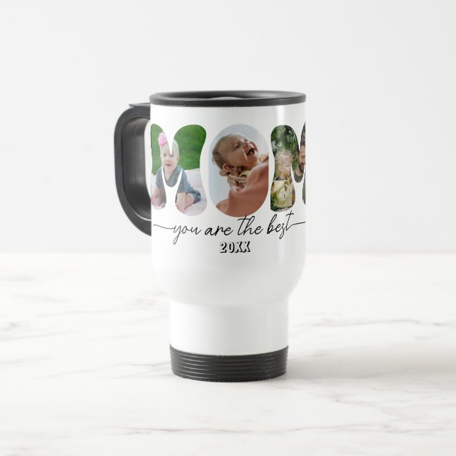 Caneca Térmica  Mother's Day 3 Photos Collage Mom cut out (Frente Esquerda)