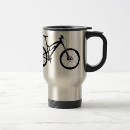 Caneca Térmica Mountain bike - preto no branco