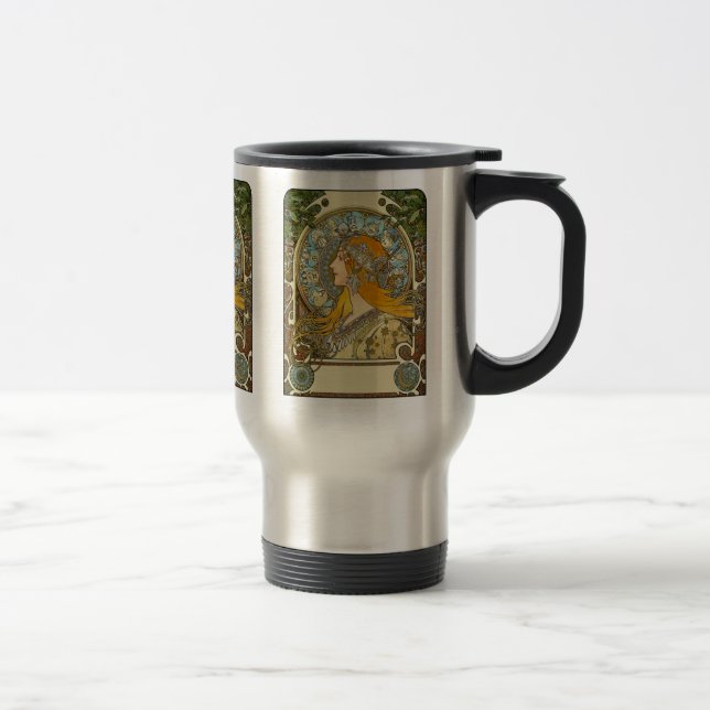 Caneca Térmica Mucha Art Nouveau - Zodiac - La Plume (Direita)