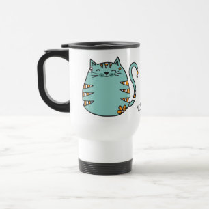 Caneca Térmica Mudanças de nome personalizado de Cat Feliz