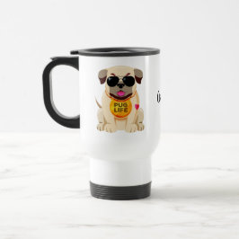 Caneca Térmica Mudanças de nome personalizado do Pug Life