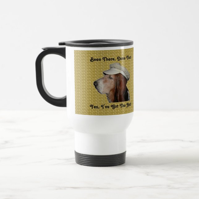 Caneca Térmica Mug Basset Hound Fez Isso (Esquerda)