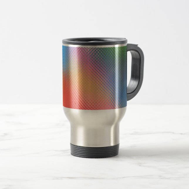 Caneca Térmica Mug, "CORES ABSTRATO RAINBOW" (Frente Esquerda)