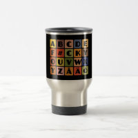 Mug de alfabetos travessos - escolha estilo e cor