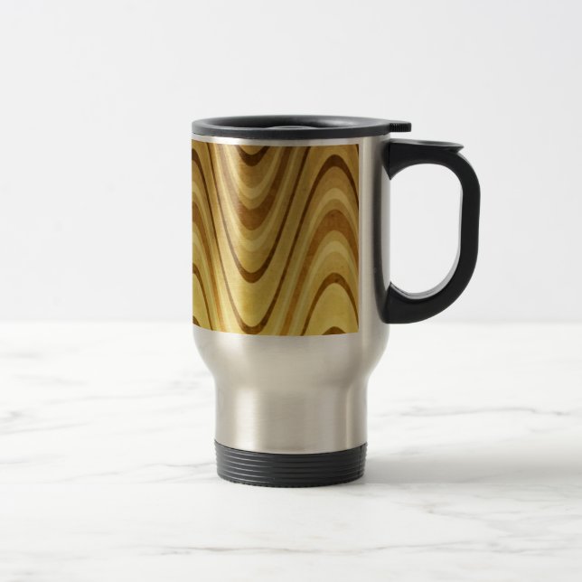 Caneca Térmica Mug de Onda Retroativa Dourada (Direita)