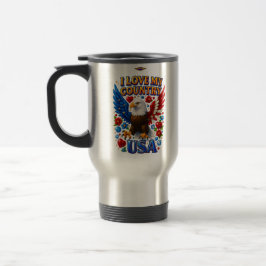 Caneca Térmica Mug Design: Eu Amo Meu País - EUA