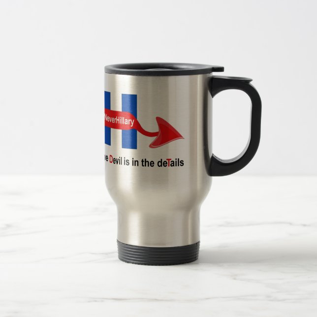 Caneca Térmica Mug Nunca Hillary Devil Detalhes (Direita)