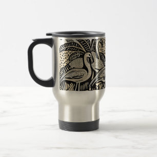Caneca Térmica Mugs de Designer com Flamingos e Palm Trees