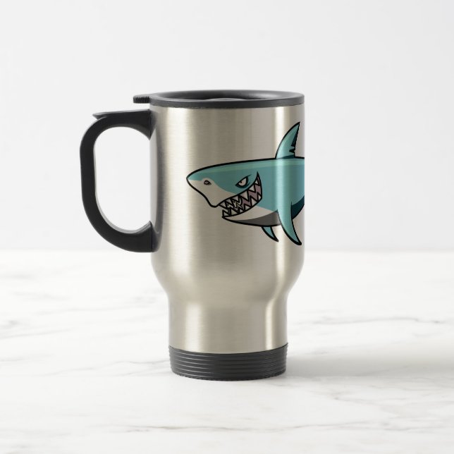 Caneca Térmica Mugs de nome personalizado do Shark legal (Esquerda)