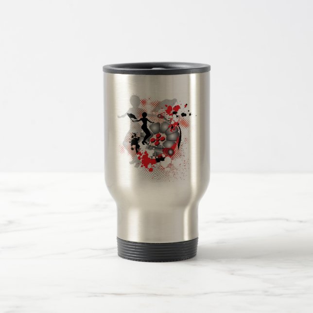 Caneca Térmica Mulher Bandeira com Panela Abstrata em Cores de Tr (Centro)