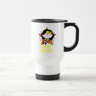 Caneca Térmica Mulher Maravilha Chibi Voando com Laço