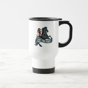 Caneca Térmica Mulher Maravilha na Arte Cômica dos Cavalos