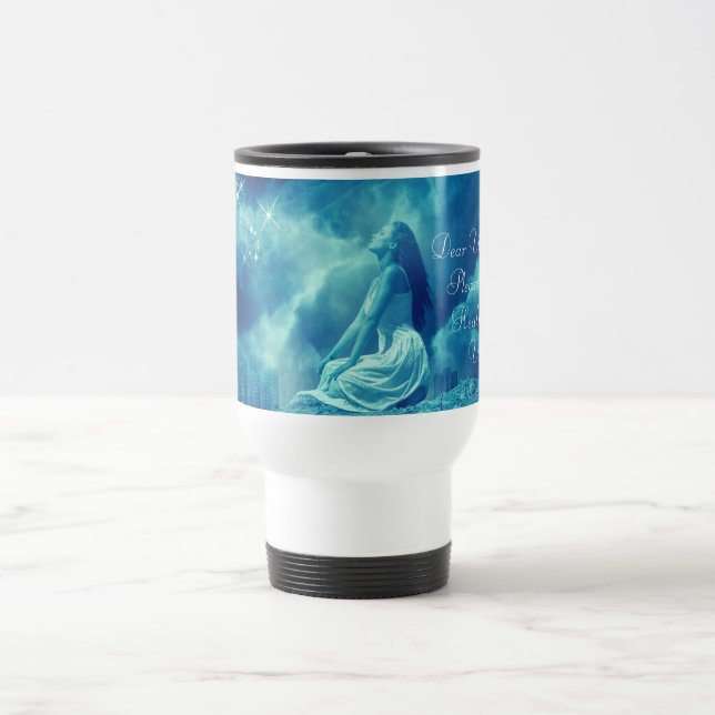 Caneca Térmica Mulher mítica enviando orações ao Universo (Centro)
