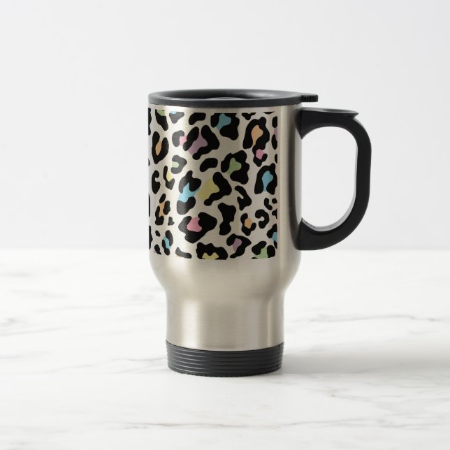 Caneca Térmica Múltiplas Cores de Impressão do Leopardo (Direita)