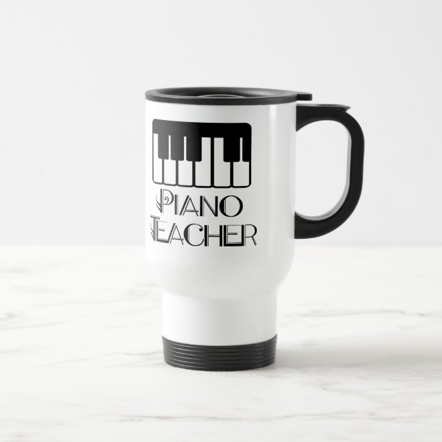 Caneca Térmica Música do teclado do professor de piano (Direita)