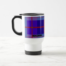 Caneca Térmica Na moda vermelho/azul geométrico personalizado