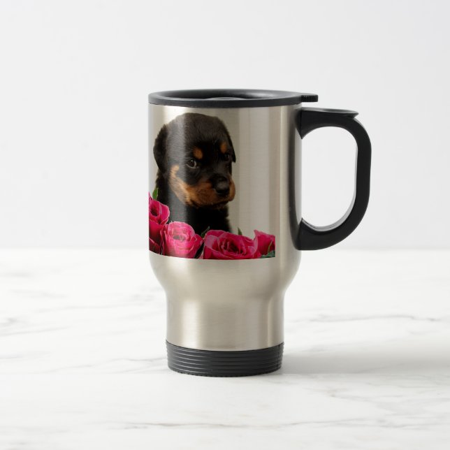Caneca Térmica Namorados Rosa Rottweiler (Direita)
