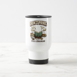 Caneca Térmica Não Entre em Pânico Sou Bibliotecário Design de Li