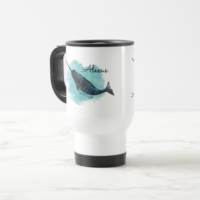 Caneca Térmica Narwhal Heart (Frente Esquerda)