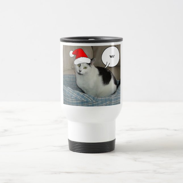Caneca Térmica Natal Black and White Kitten (Centro)
