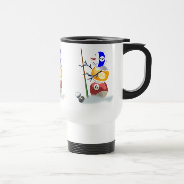 Caneca Térmica Natal do boneco de neve da bola de bilhar (Direita)