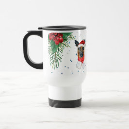 Caneca Térmica Natal do Dono de Pastor Alemão Verde Vermelho