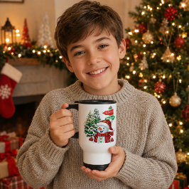 Caneca Térmica Natal Personalizado Homem de Neve Inverno Mágico
